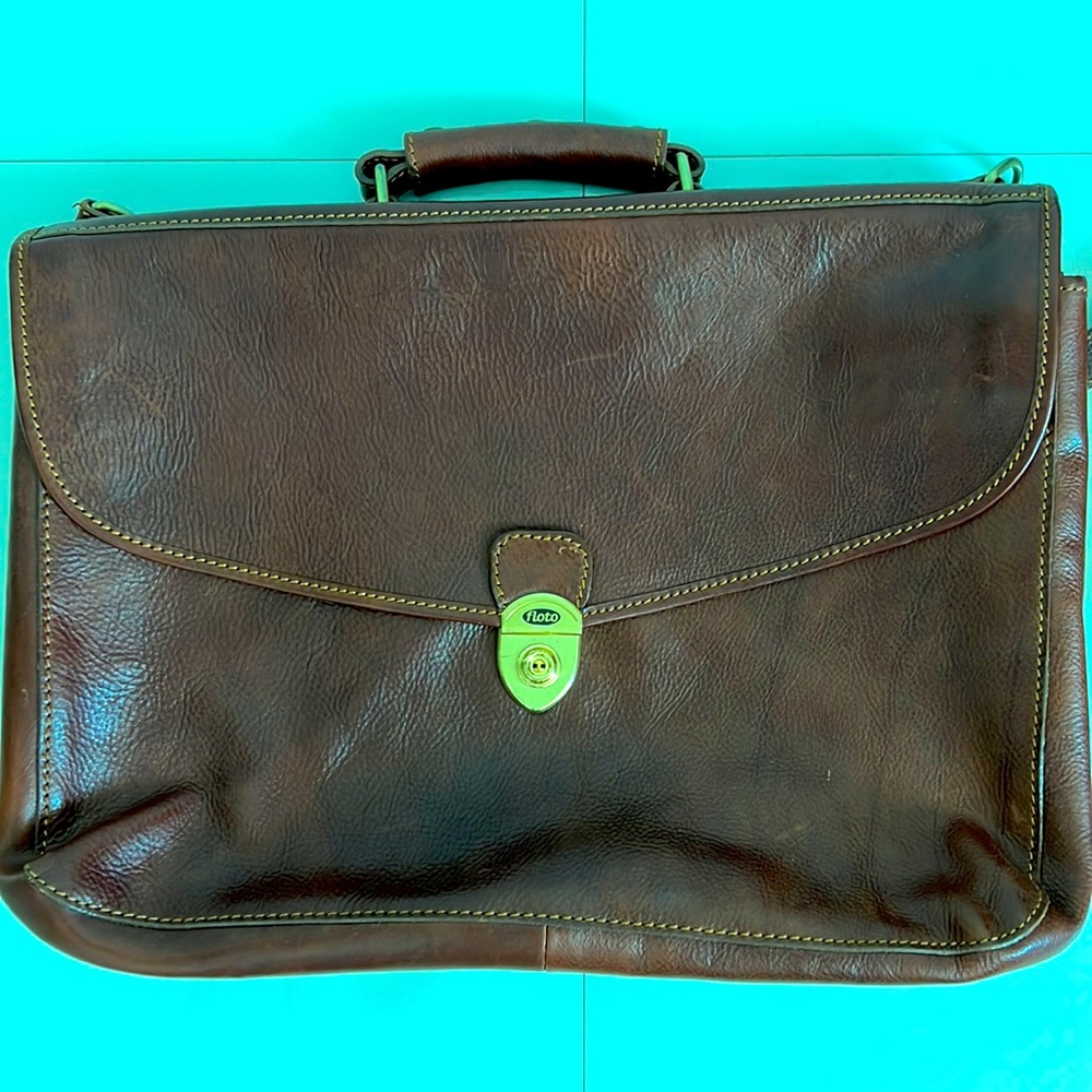 Floto Brown Leather Briefcase